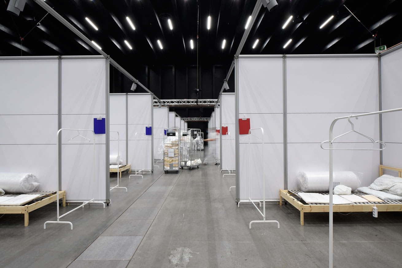 Exhibition halls become hospitals – with an architecture system